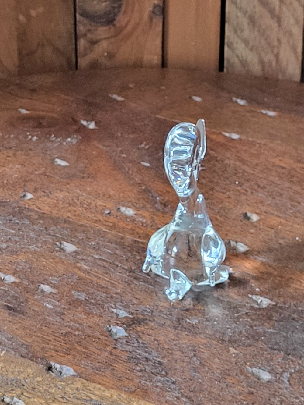 Clear Handblown Glass Duck Figurine - Picture 4 of 13